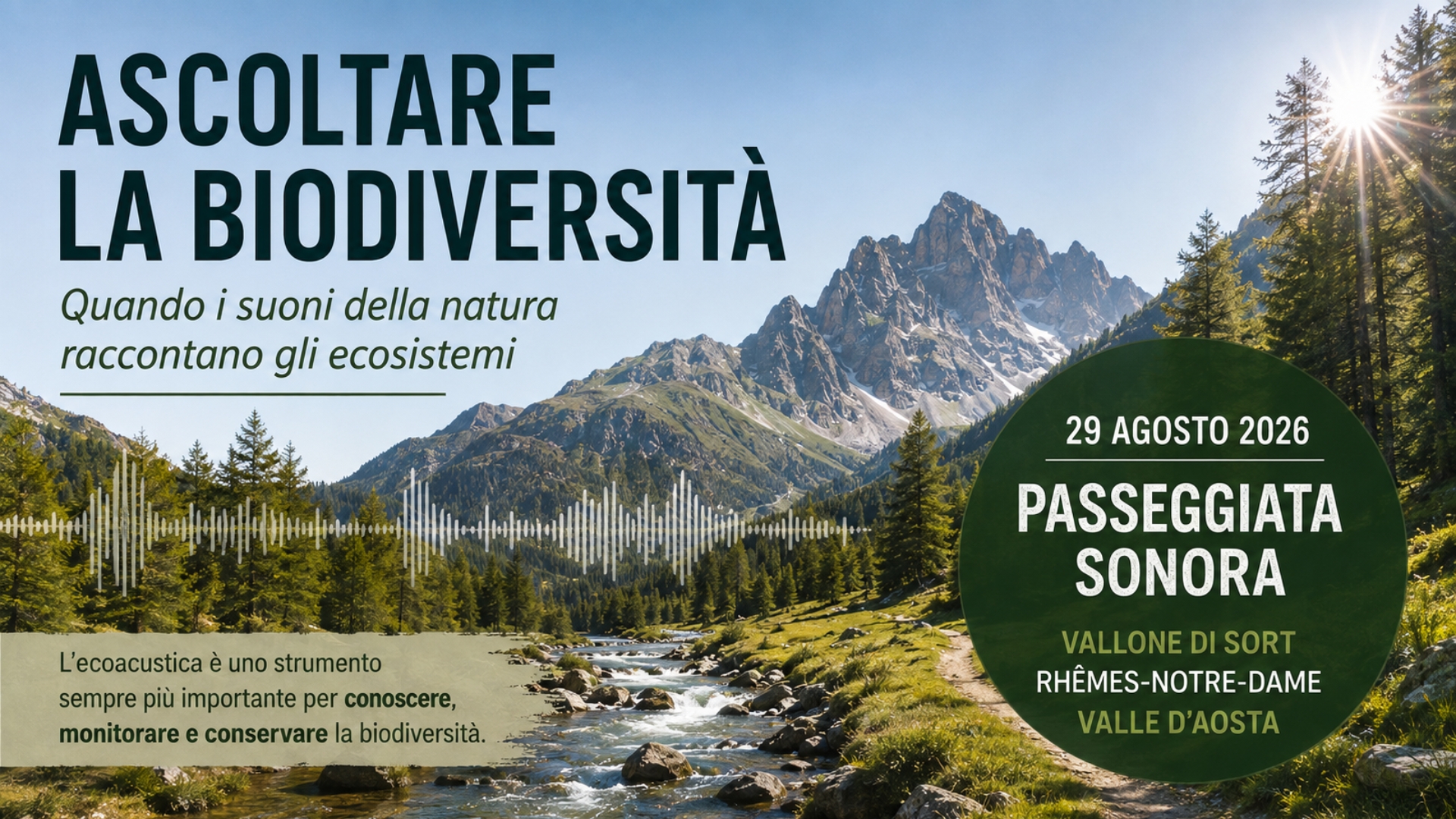 Clicca per accedere all'articolo Ascoltare la biodiversità: in Valle d’Aosta una passeggiata sonora diventa occasione per scoprire l’ecoacustica